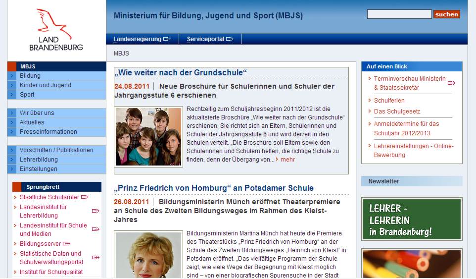 Brandenburger Bildungsministerium link mbjs